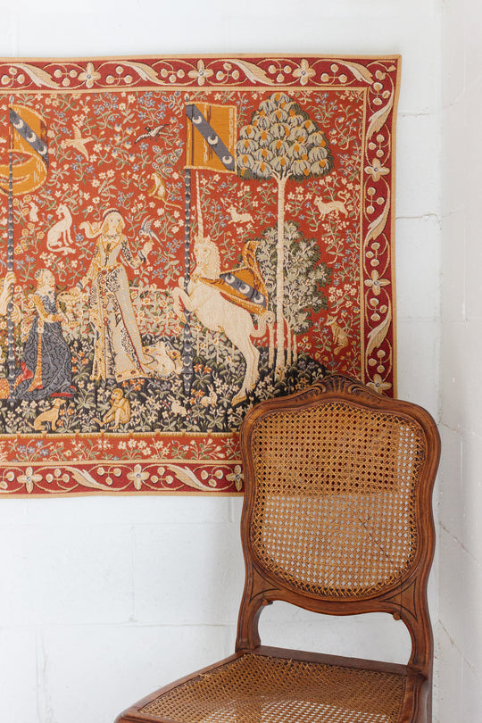 vintage Belgian tapestry "la dame à la licorne"