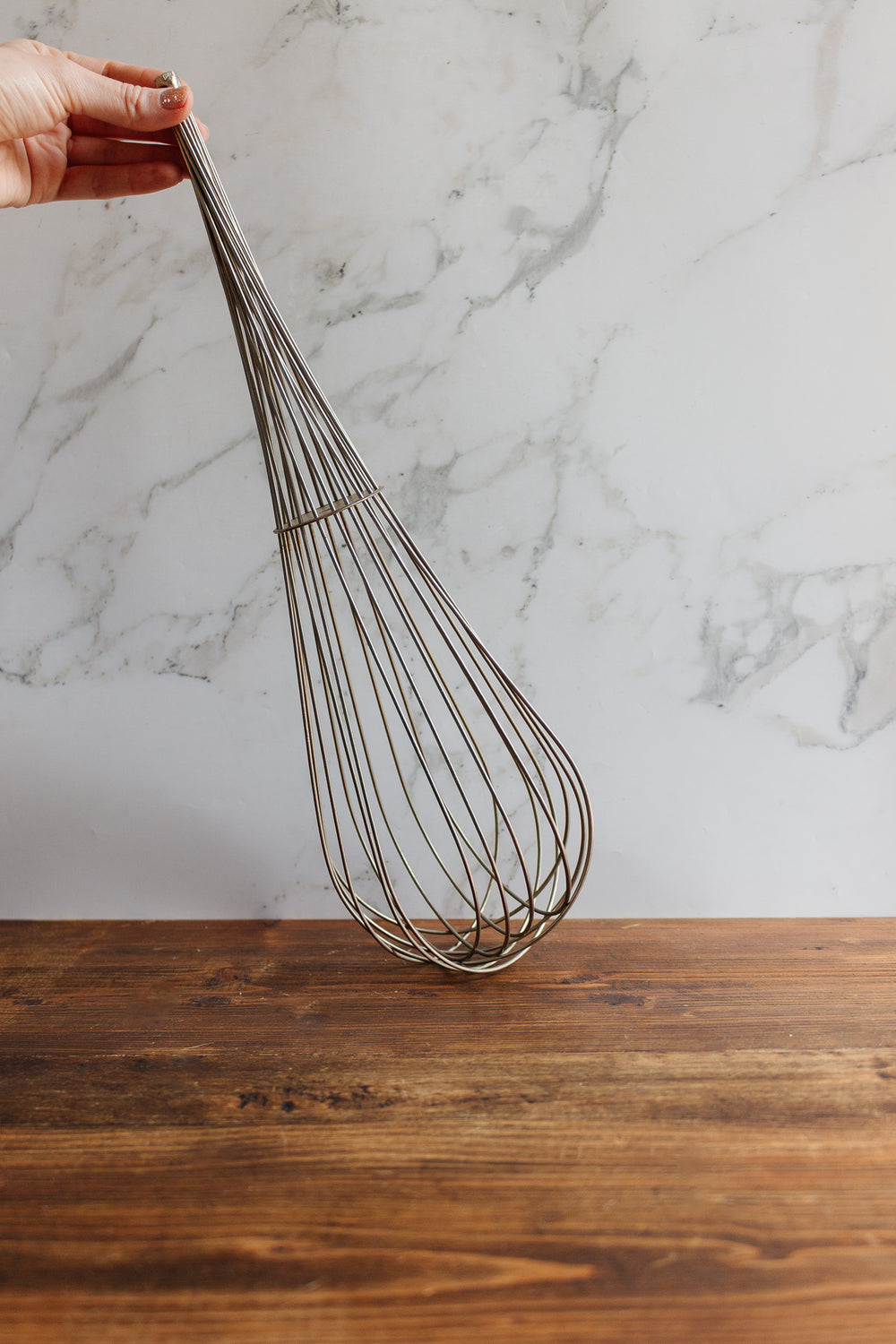 turn of the century extra large french wire whisk