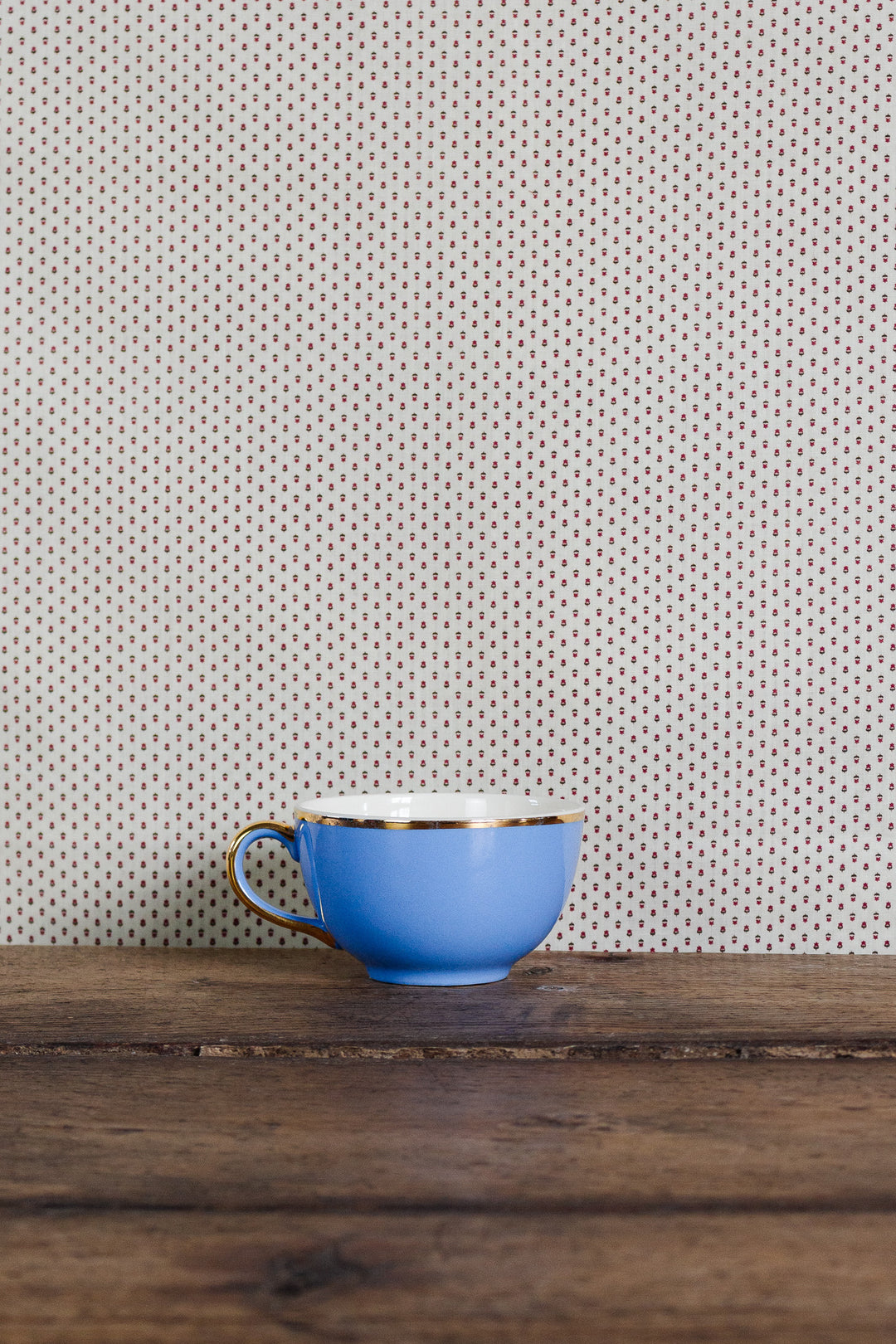 antique french "toi et moi" villeroy & boch gold and cerulean teacups