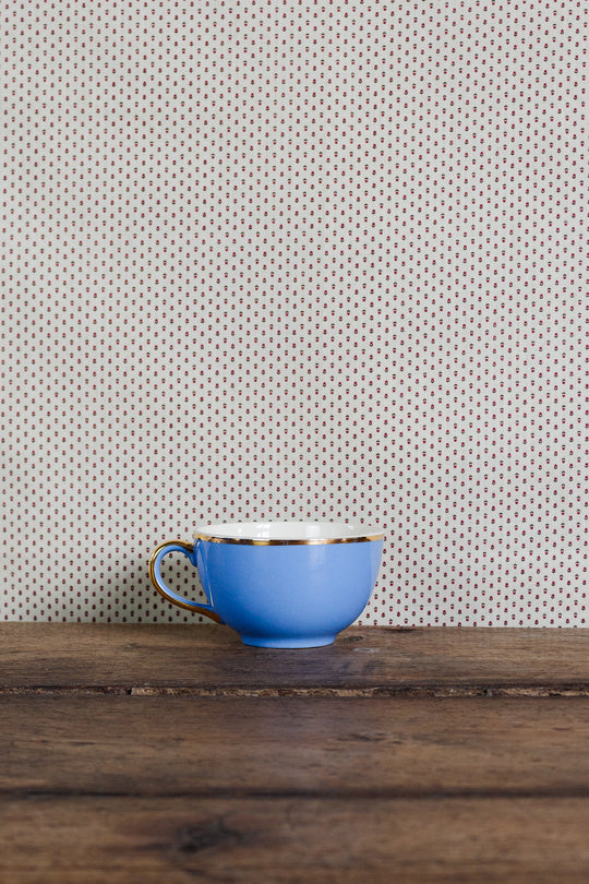 antique french "toi et moi" villeroy & boch gold and cerulean teacups