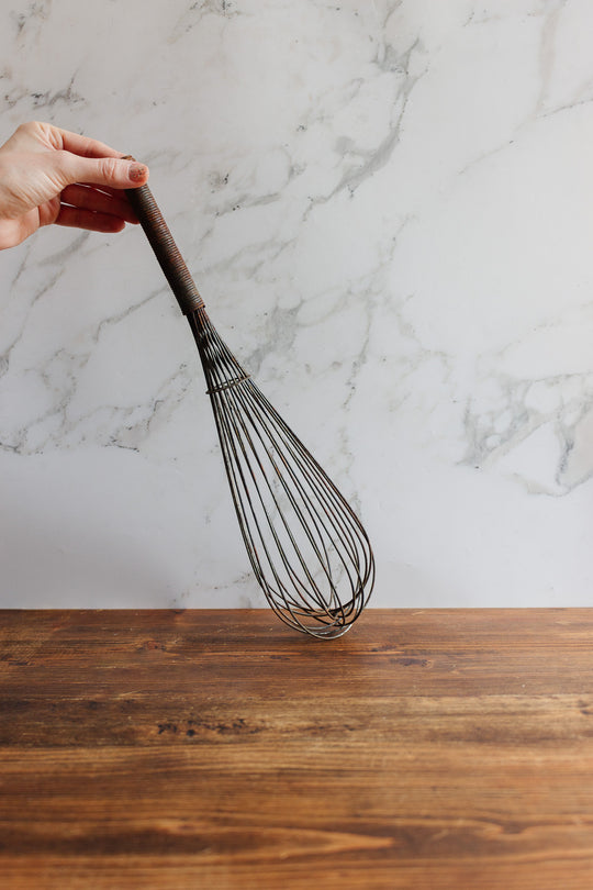 turn of the century extra large french wire whisk