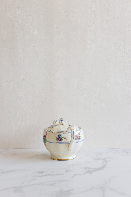 grindley England cream petals covered sugar dish