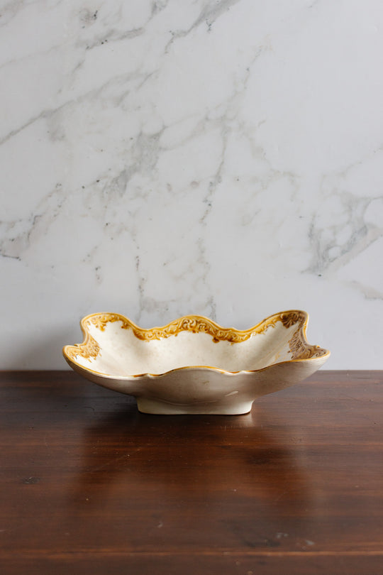 rare antique french undulating and scalloped choisy le roi bowl