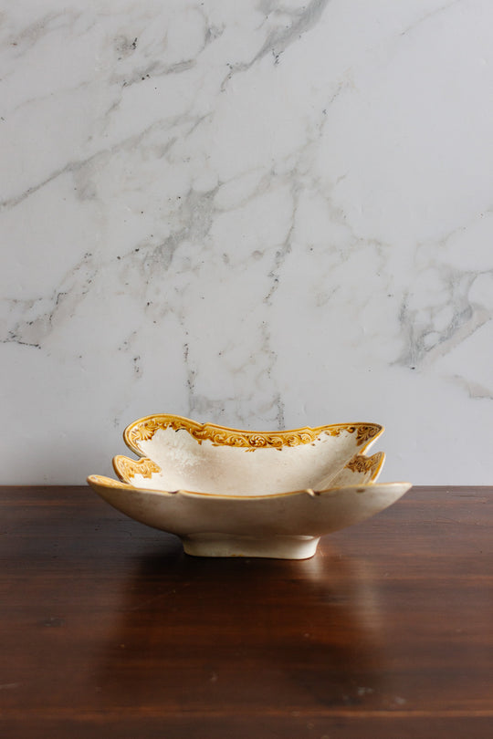 rare antique french undulating and scalloped choisy le roi bowl