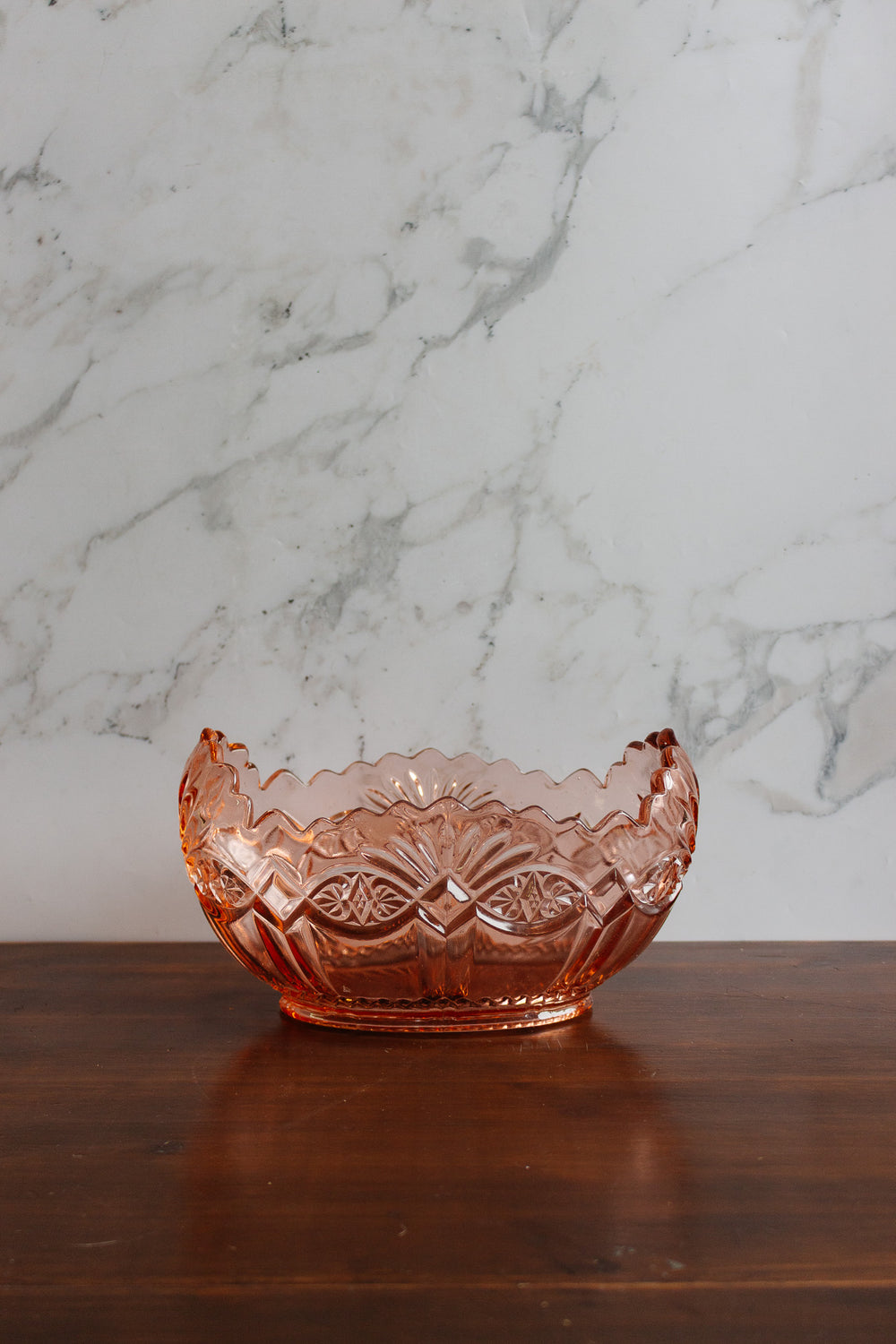 midcentury french cut glass rosaline bowl