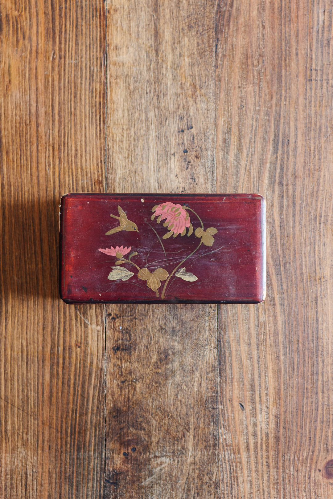 vintage french chinoiserie lacquered wood box