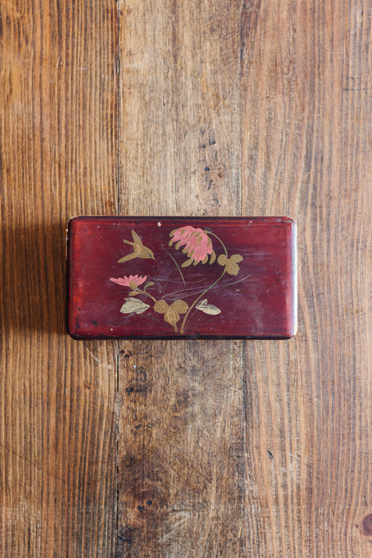vintage french chinoiserie lacquered wood box