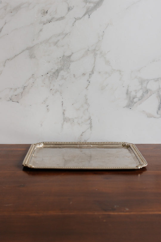 art deco french silver serving tray