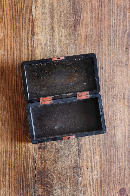 vintage french chinoiserie lacquered wood box