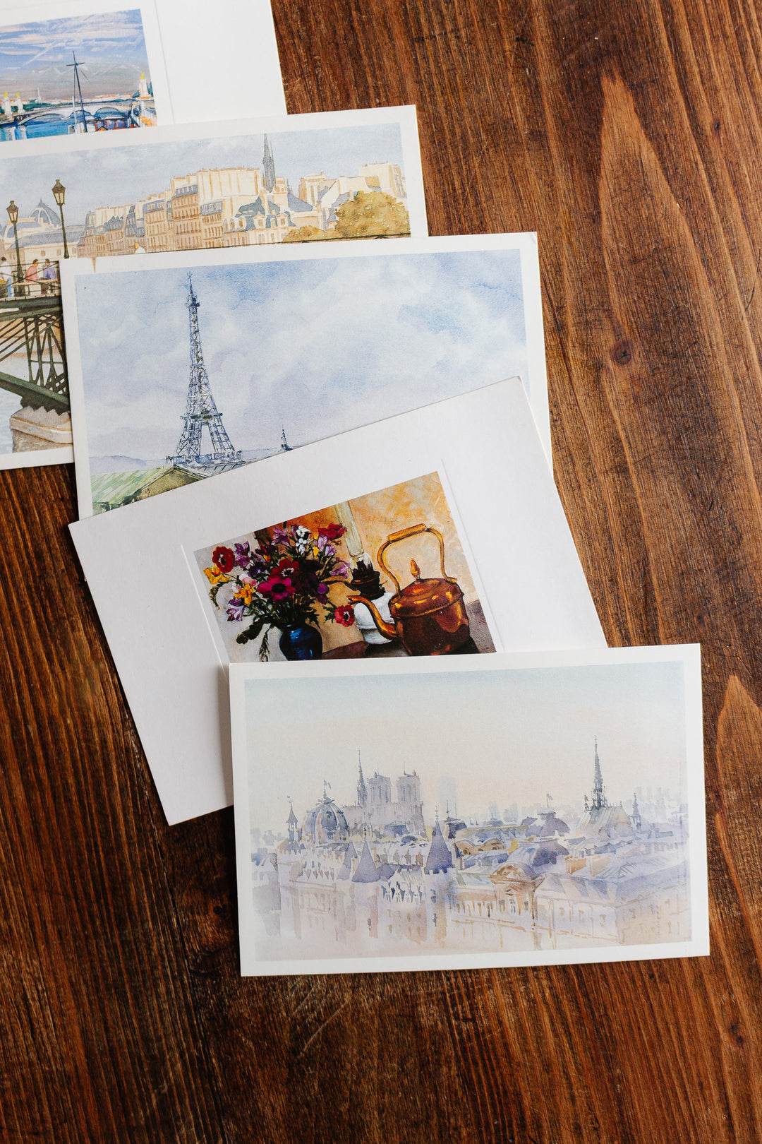 set of 6 european postcards