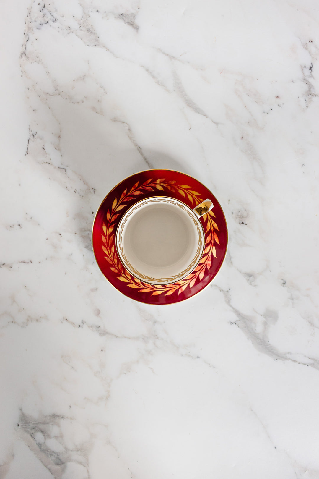 trio of vintage queen anne grecian motif 22k gold teacups
