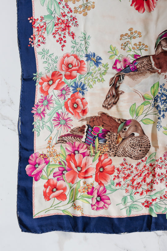 vintage french "canard" Christian Dior silk scarf