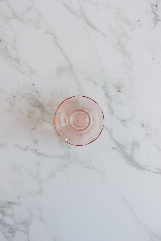 1920s art deco french blush pink petite decanter