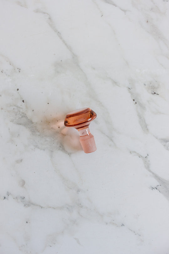 1920s art deco french blush pink petite decanter