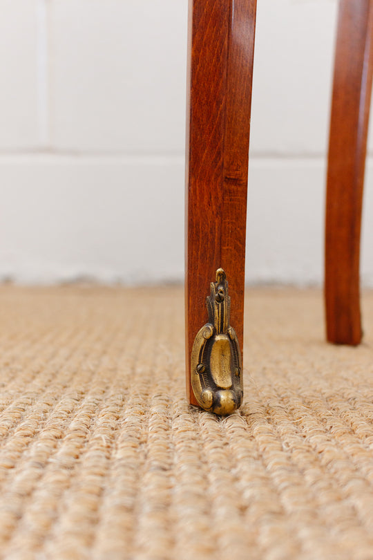 pair of vintage French Louis XV marble top side tables