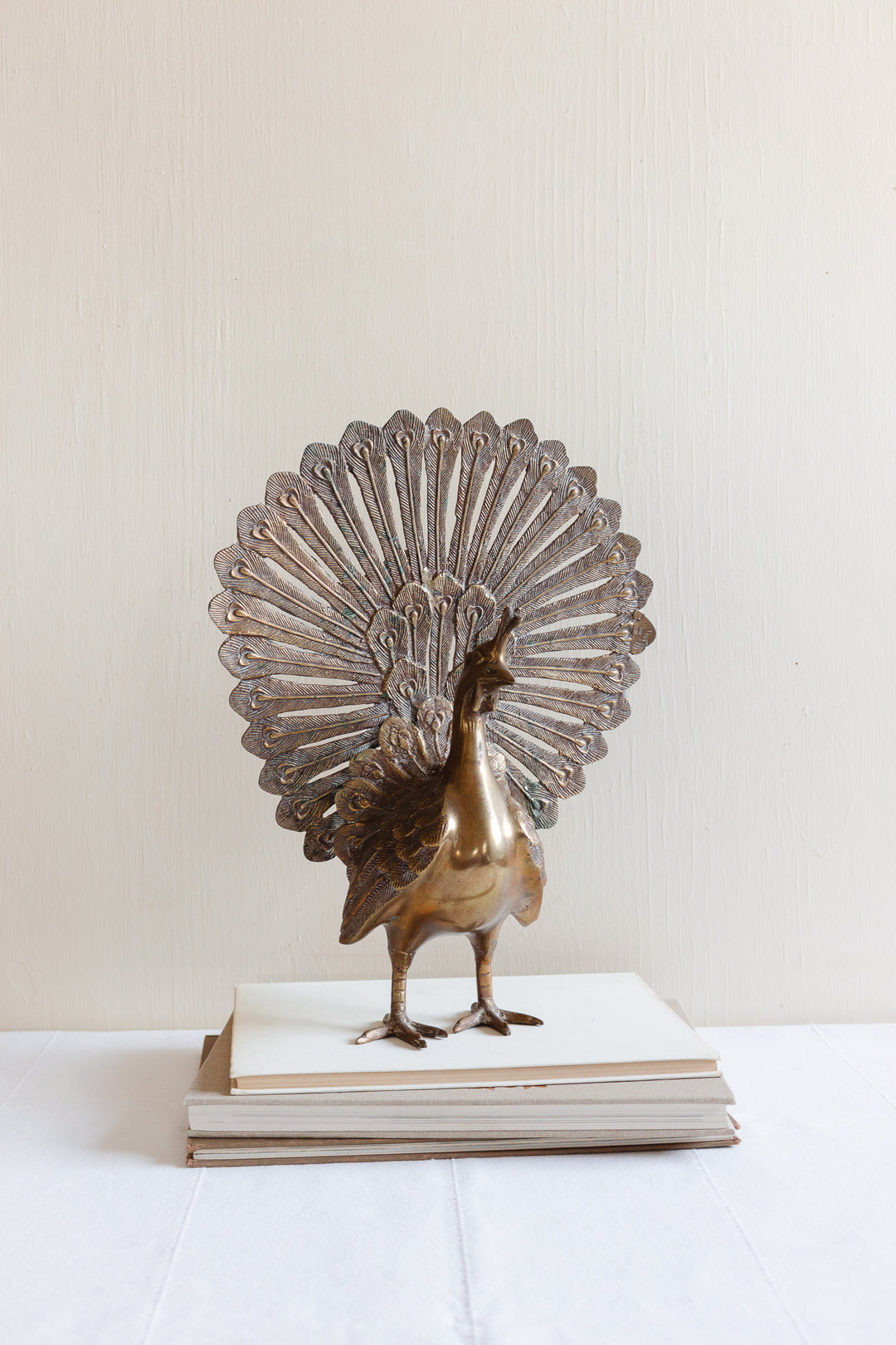 vintage brass figural peacock