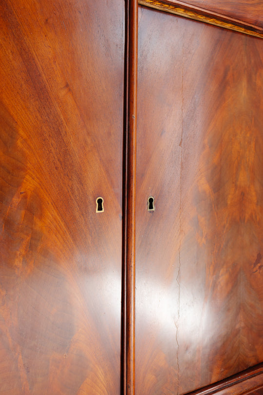 19th century French Louis Philippe flame mahogany and marble top side board