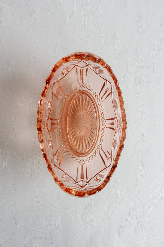 midcentury french cut glass rosaline bowl