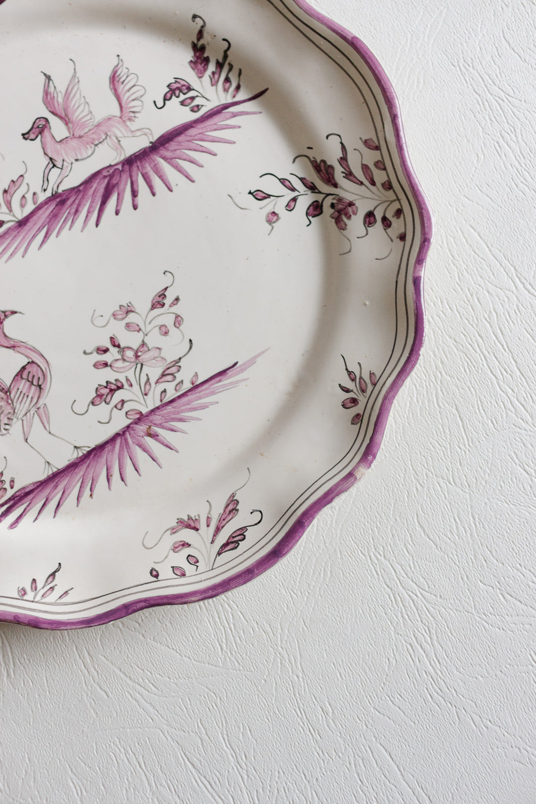vintage french moustiers style violet plate