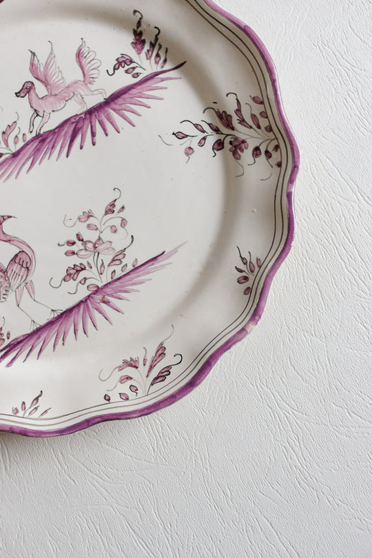 vintage french moustiers style violet plate