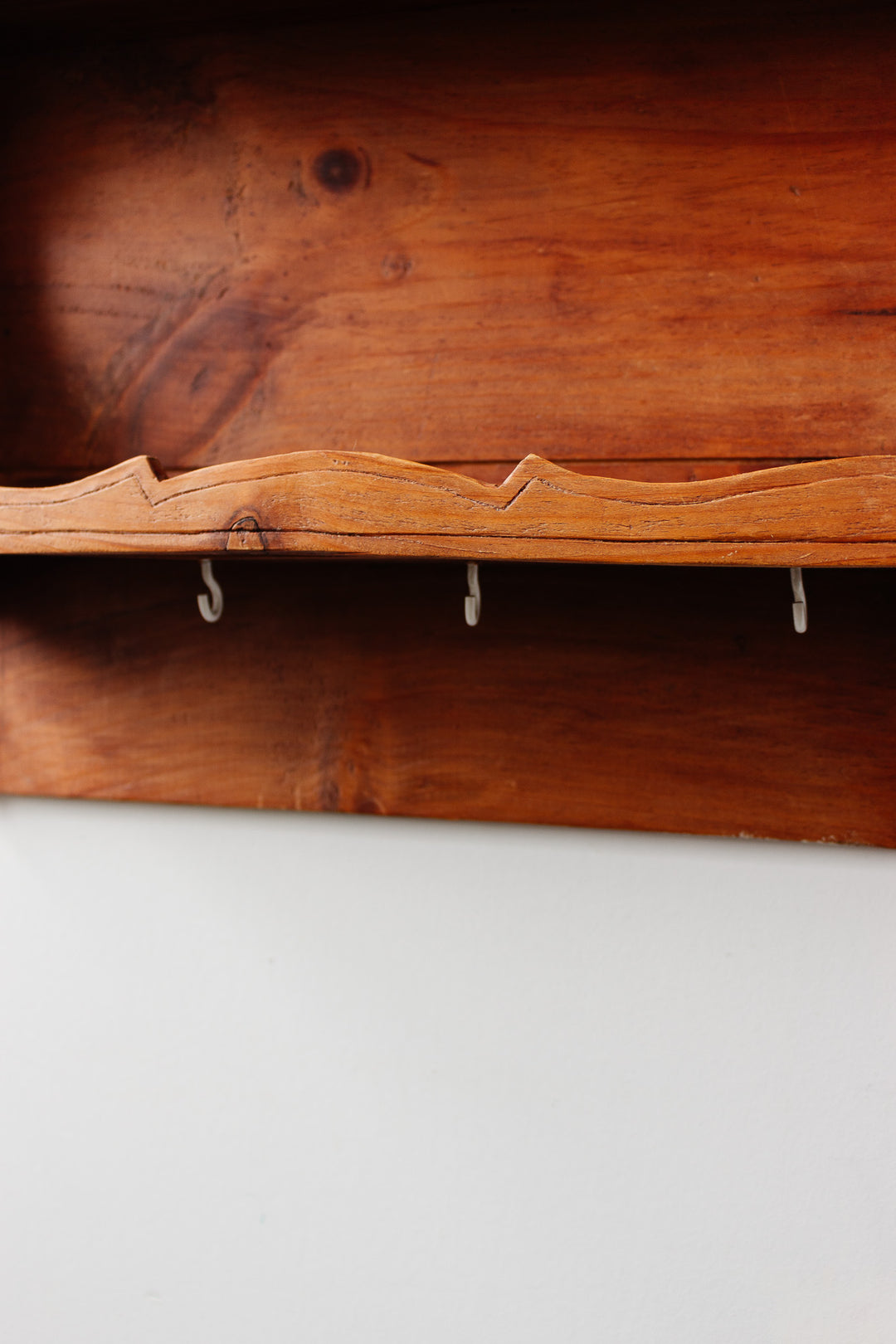 rustic vintage french carved wood shelf