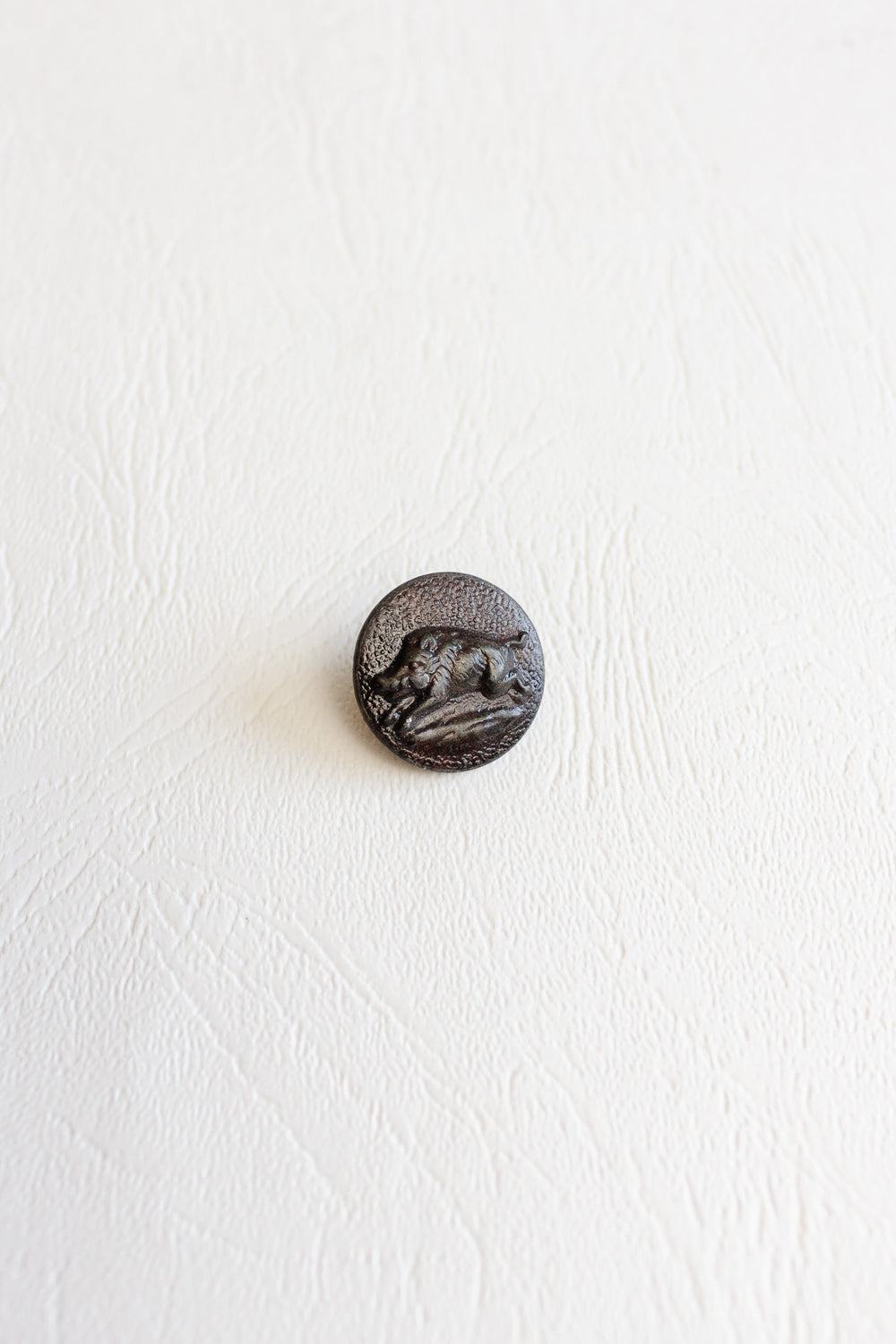 rare antique french zinc and iron hunting button