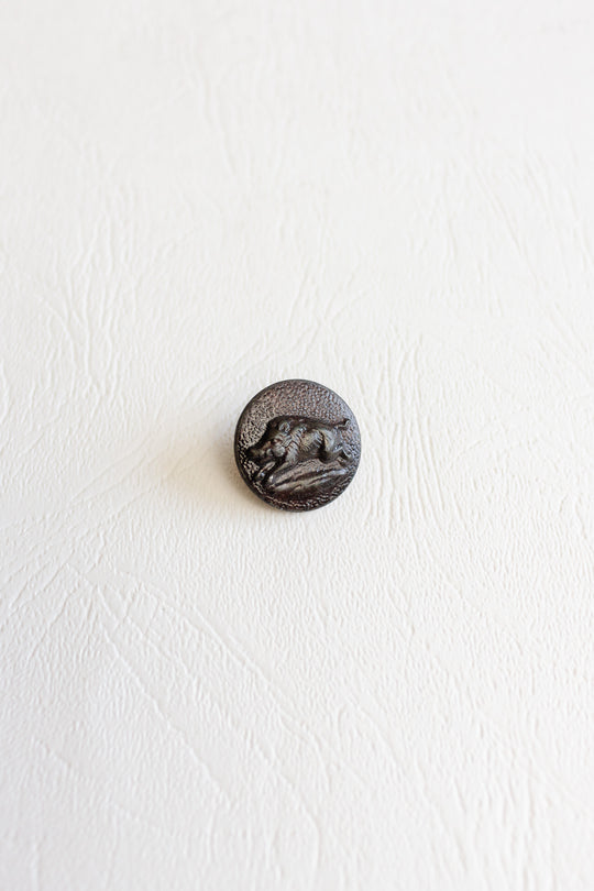 rare antique french zinc and iron hunting button