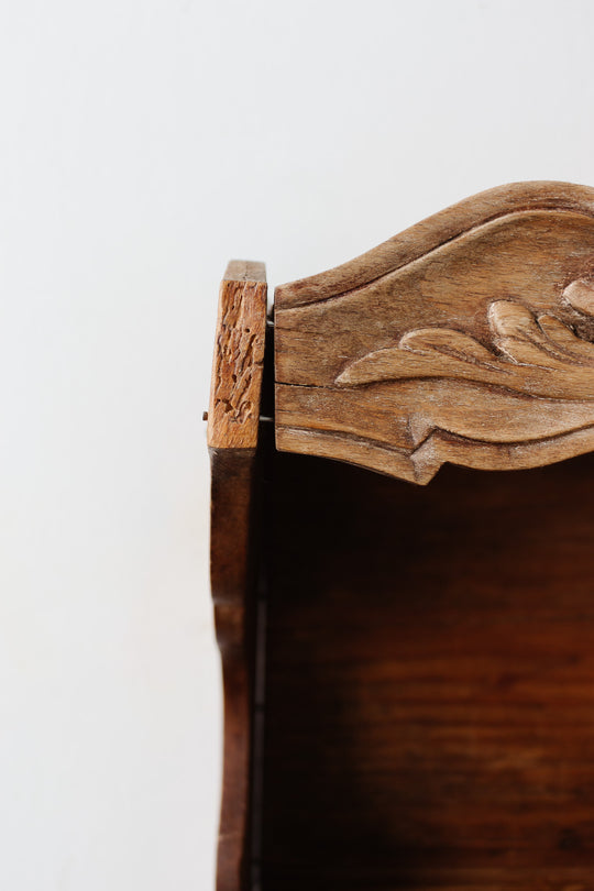 rustic vintage french carved wood shelf