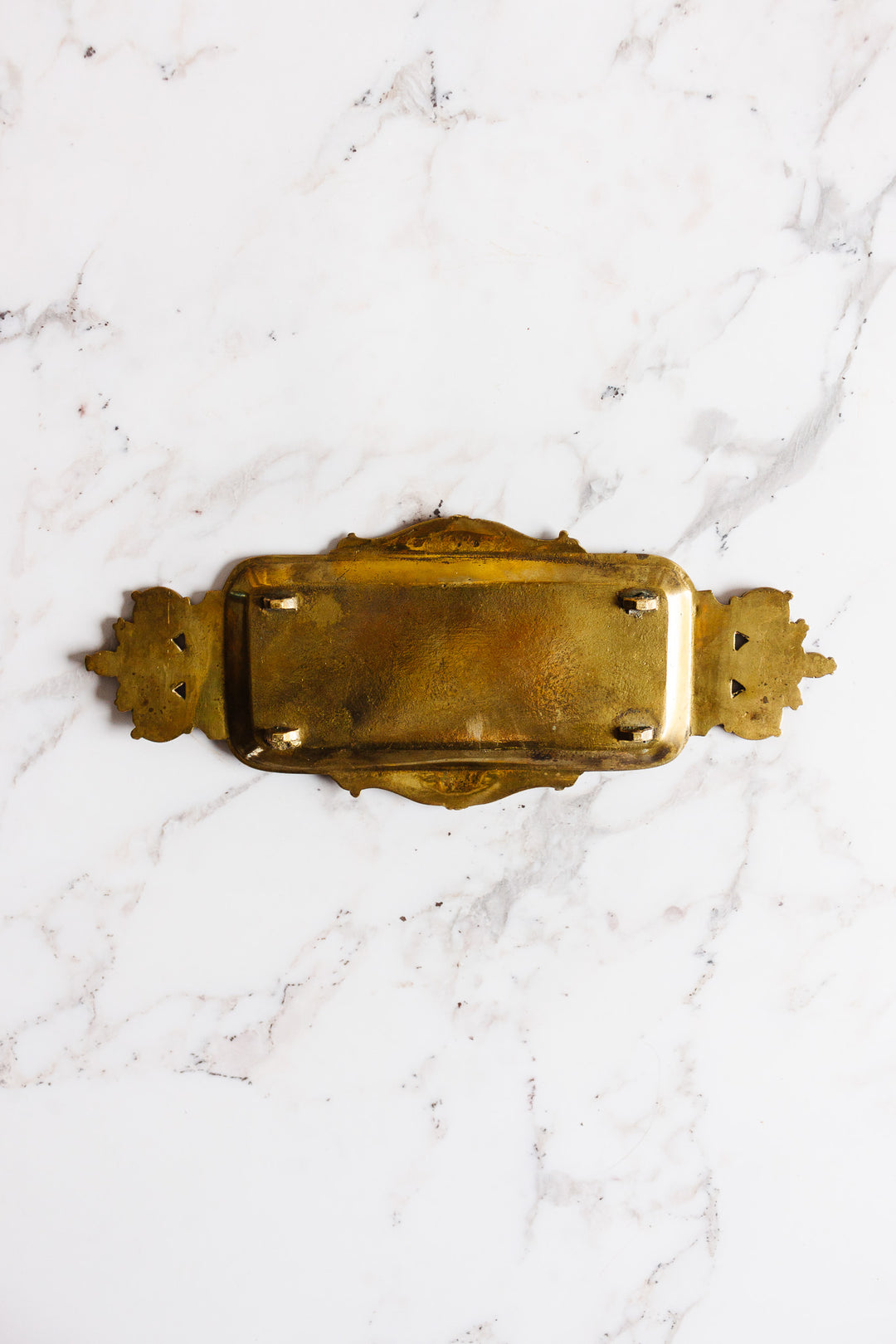vintage French brass footed tray, in the style of Levillain