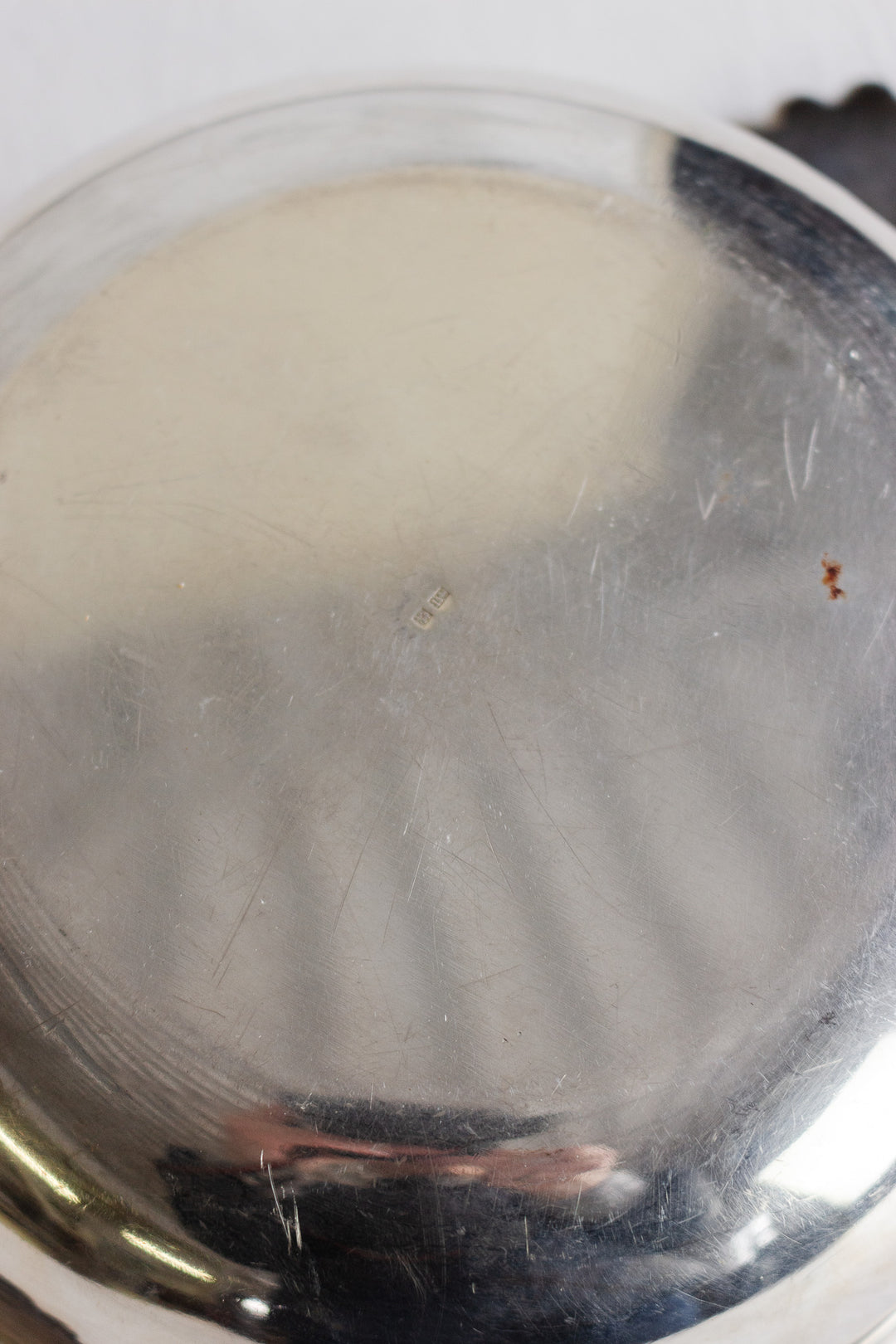 antique french large silverplate bowl with handles with "poinçons"