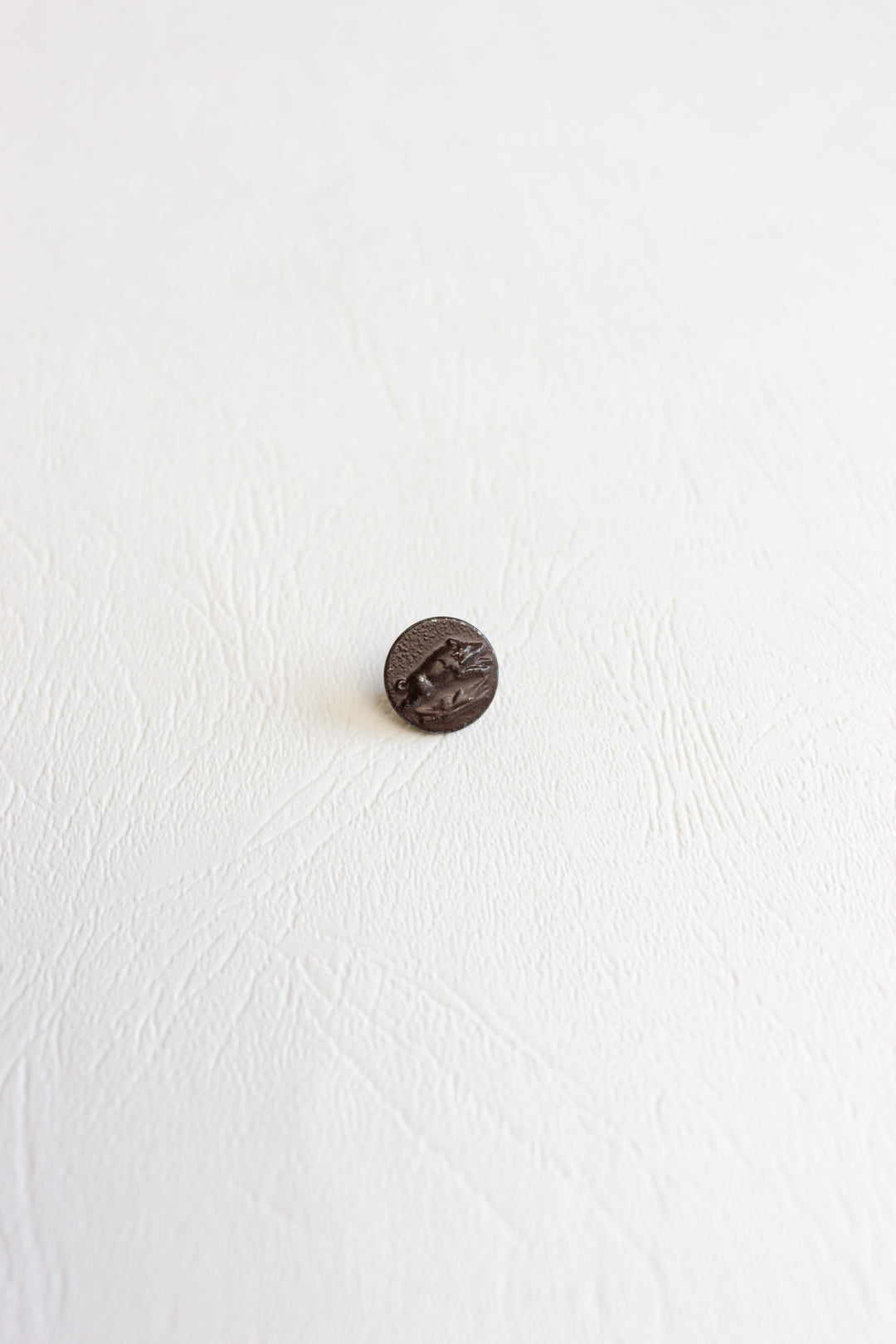 rare antique french zinc and iron hunting button