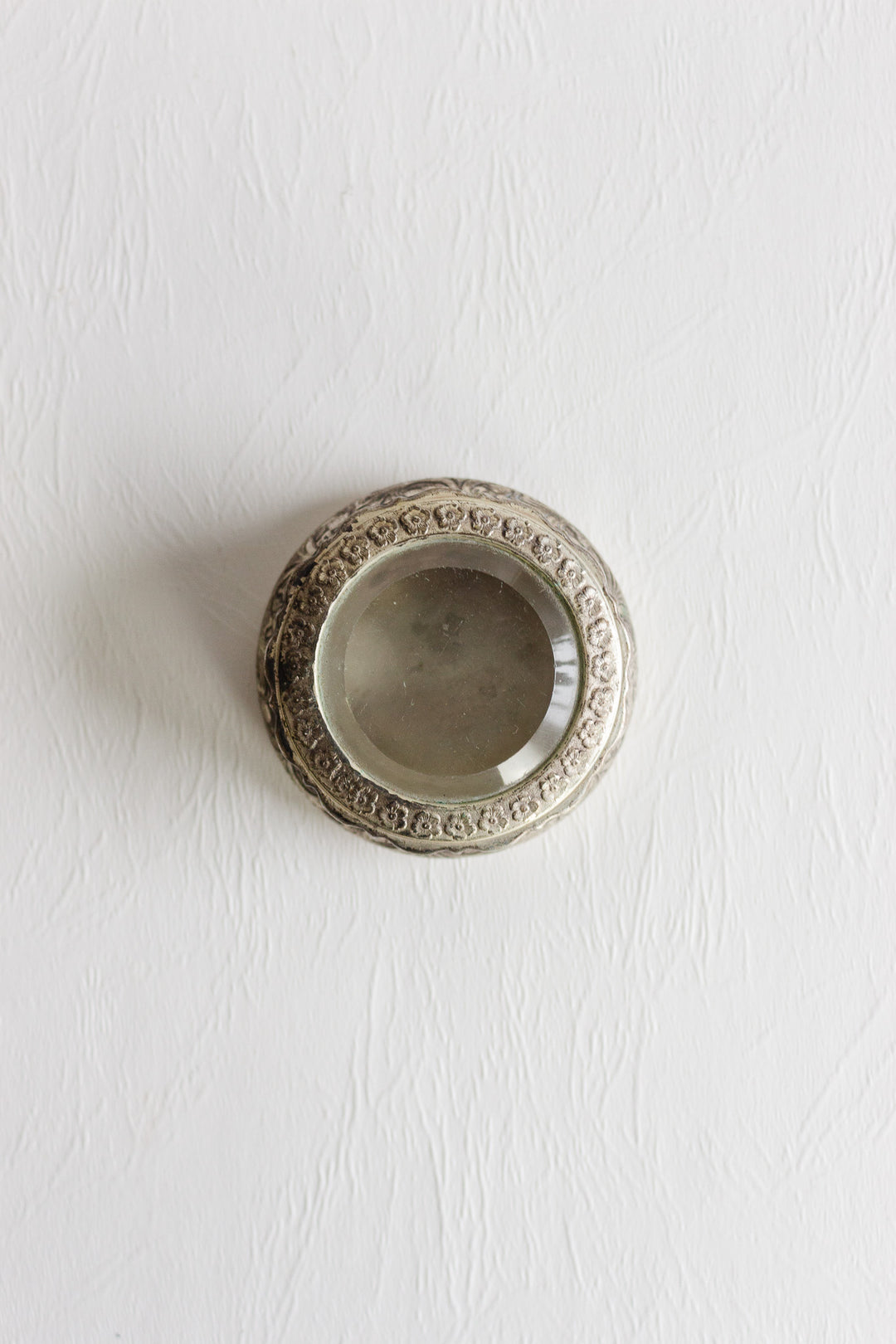 antique french silver bijoux casket with beveled glass top