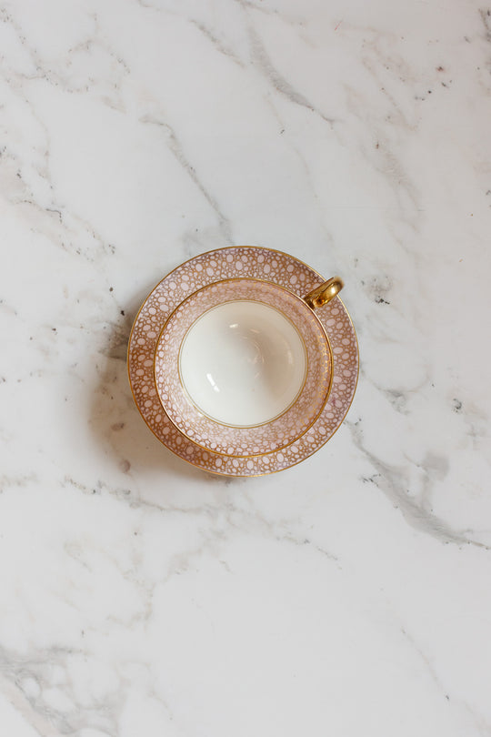 antique victoria pink and gold bone china teacup