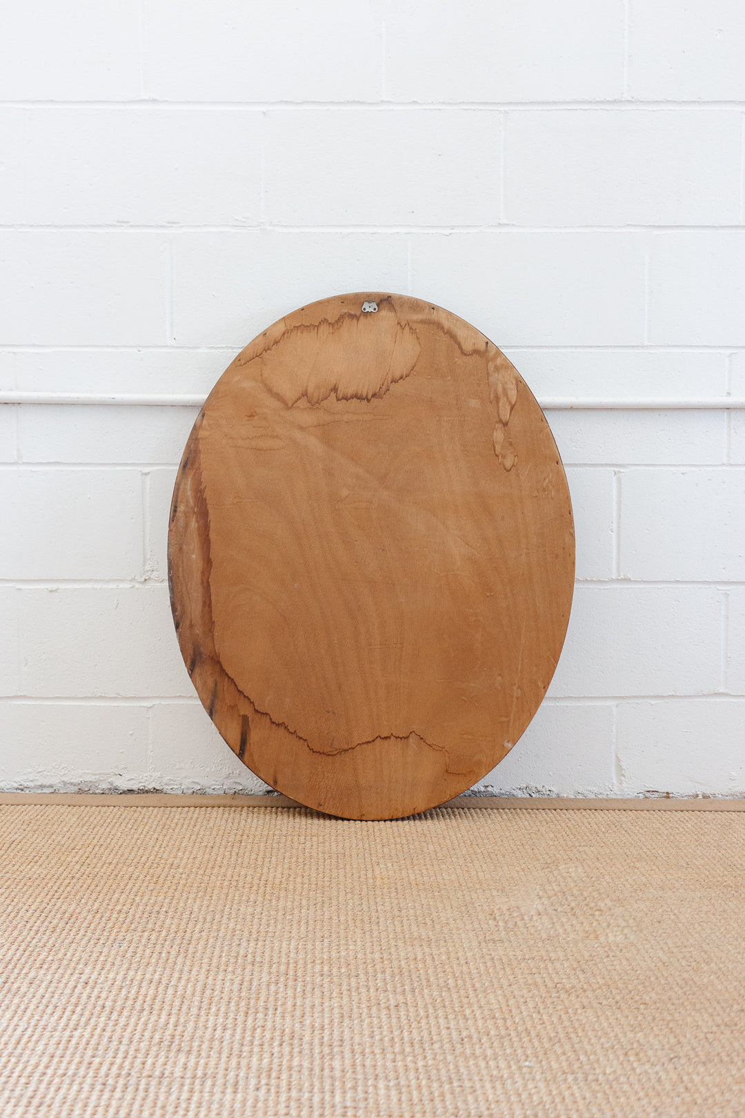 vintage French gilt wood and plaster oval mirror