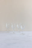 set of 4 vintage french cut glass wine glasses