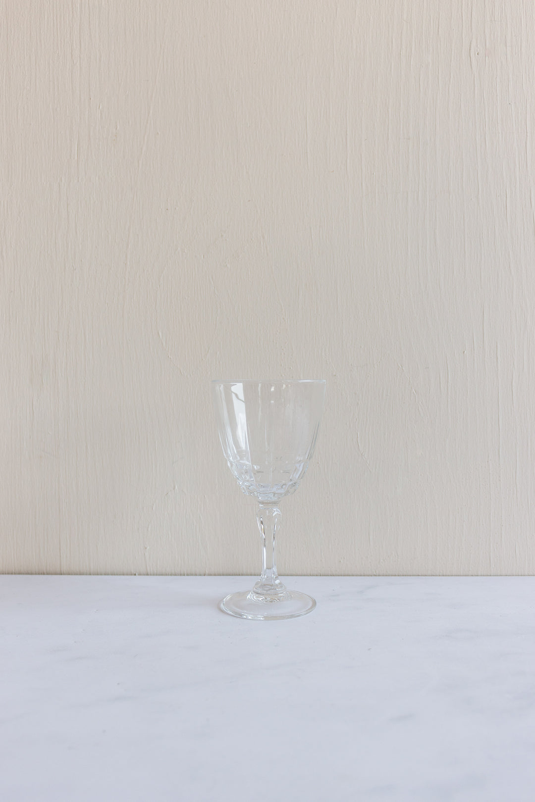 set of 4 vintage french cut glass wine glasses