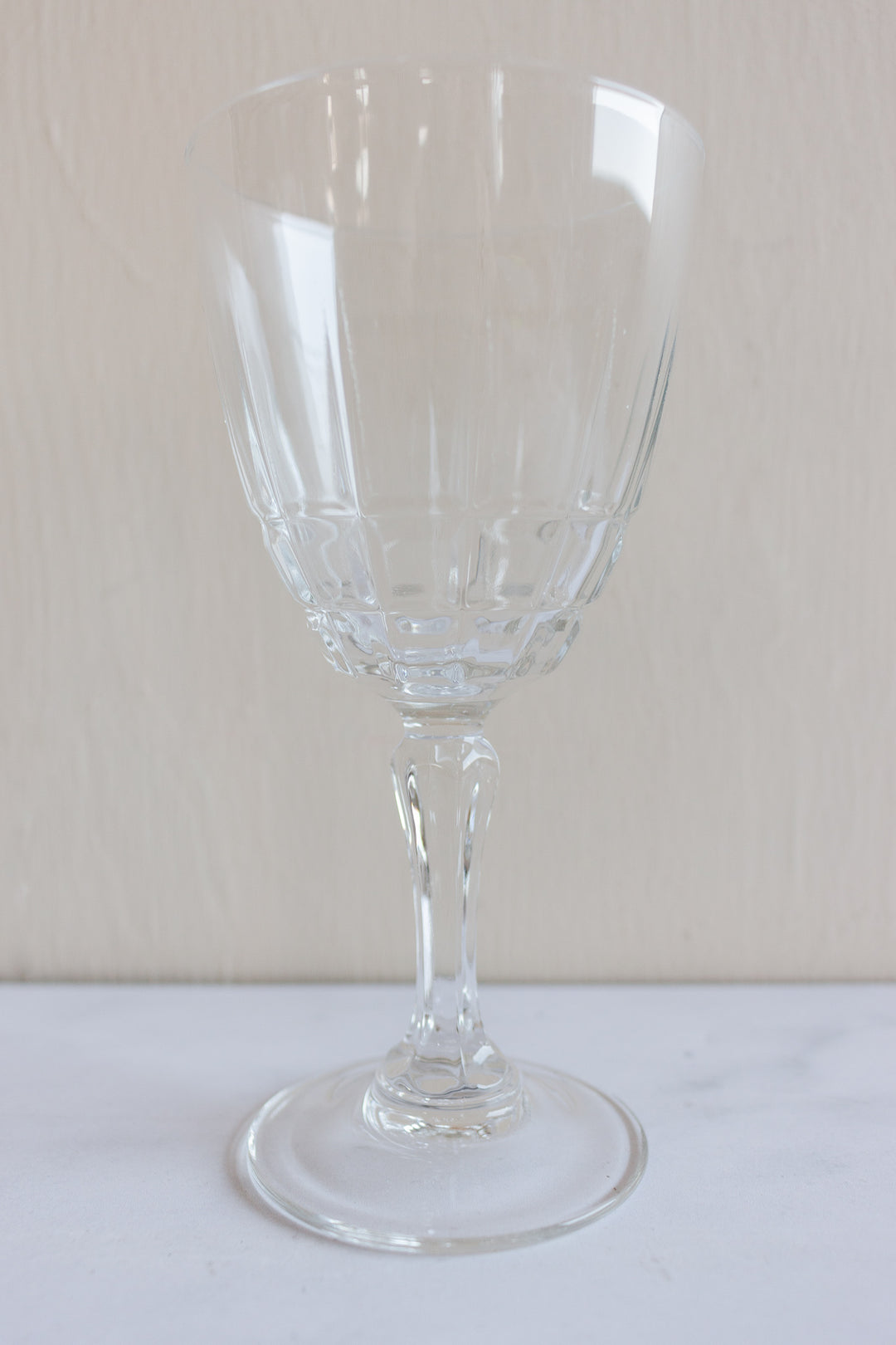 set of 4 vintage french cut glass wine glasses