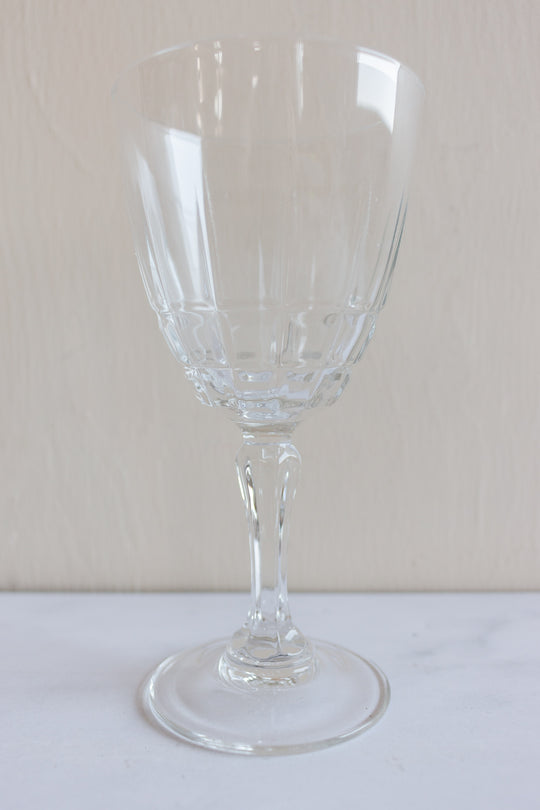 set of 4 vintage french cut glass wine glasses