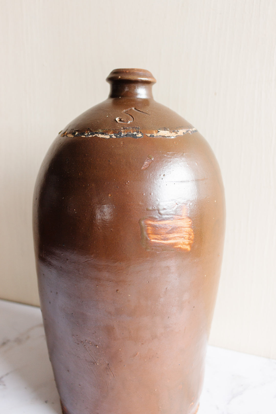 antique French stoneware vessel