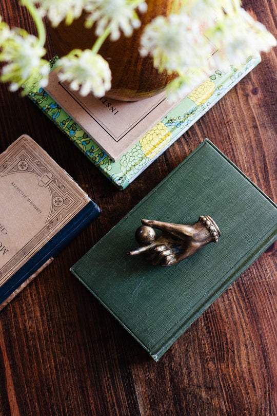french bronze pen holder and paperweight - caron, paris circa 1930s