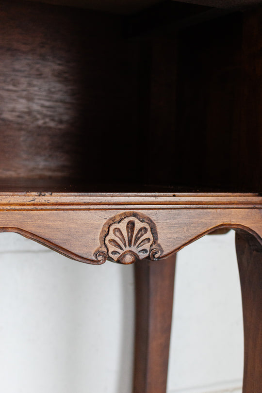 pair of vintage french cabriole leg nightstands