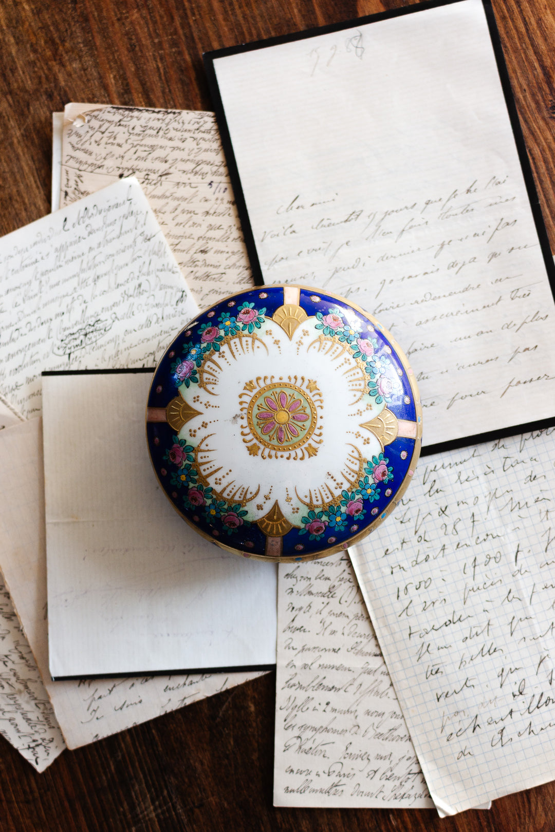 1930s porcelaine française hand painted bonbonnière
