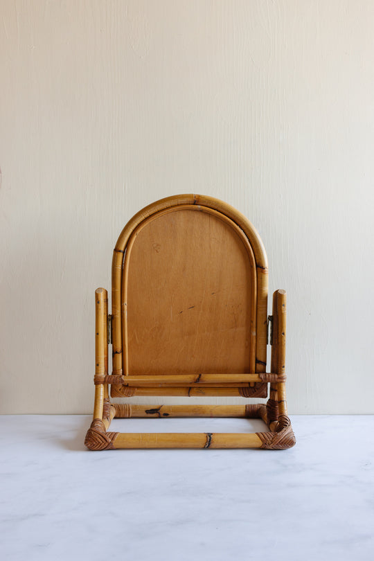 1970s bamboo tabletop vanity mirror