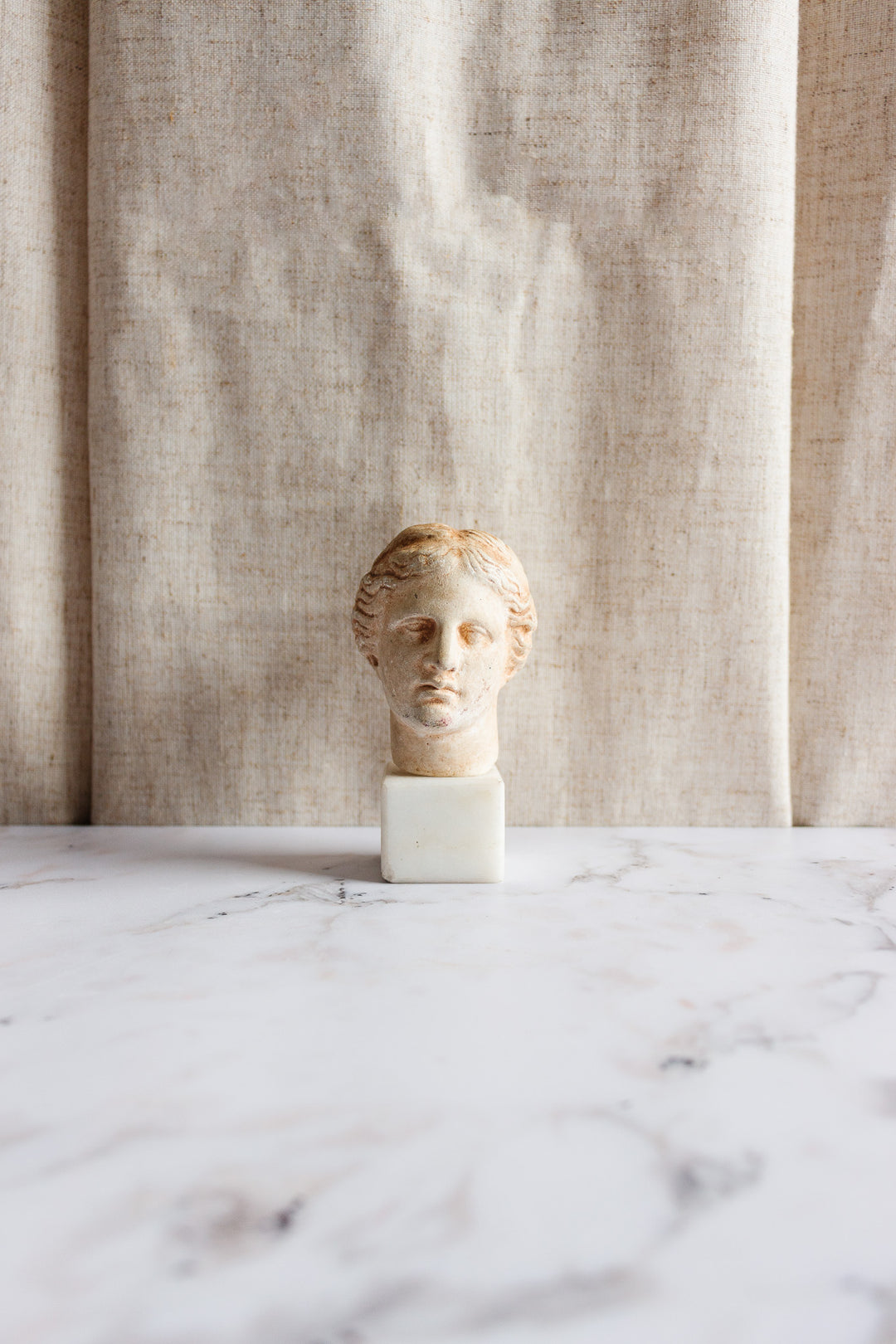 vintage petite Grecian plaster bust