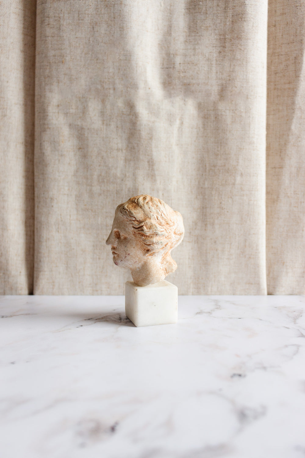 vintage petite Grecian plaster bust