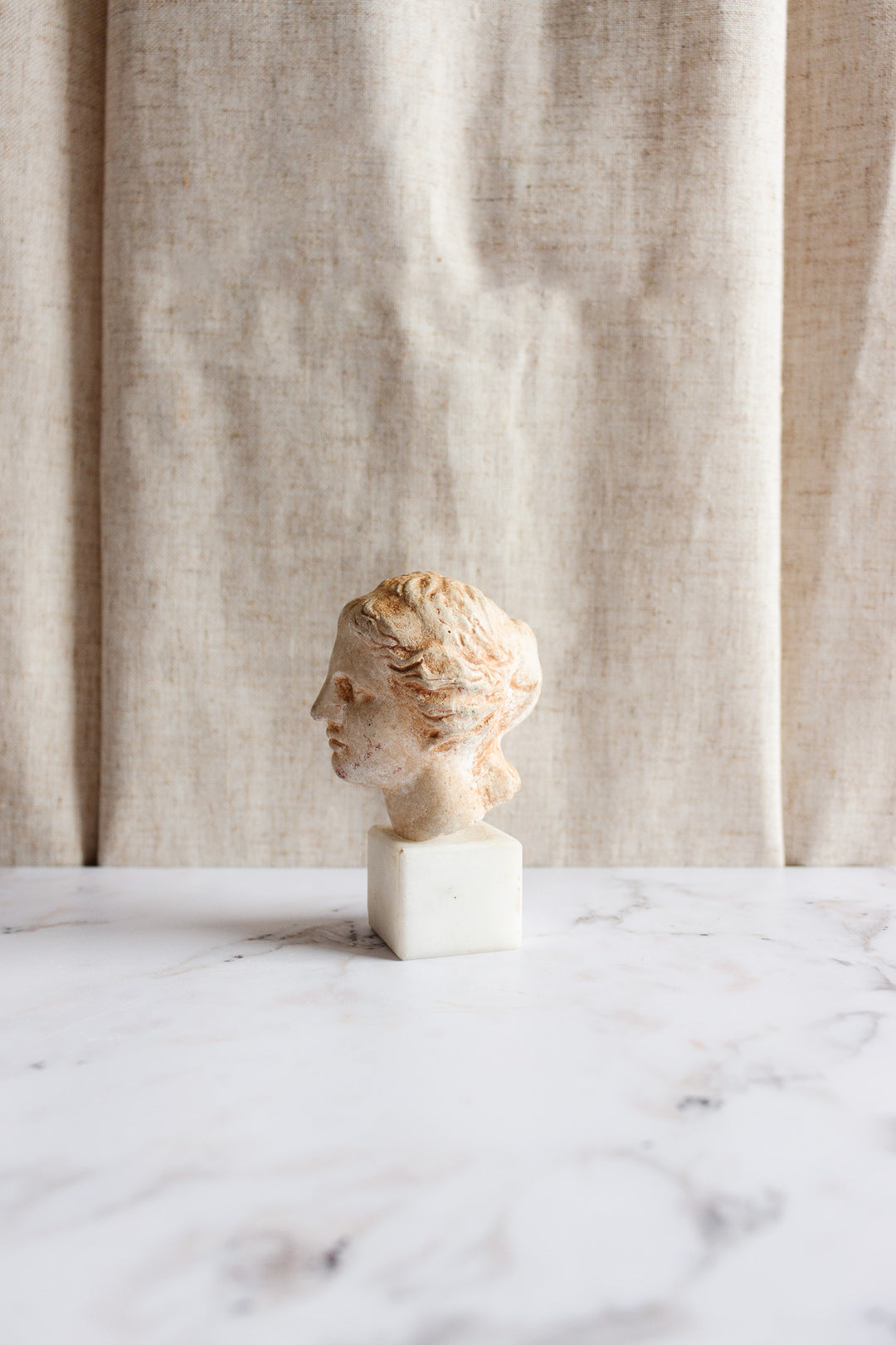 vintage petite Grecian plaster bust