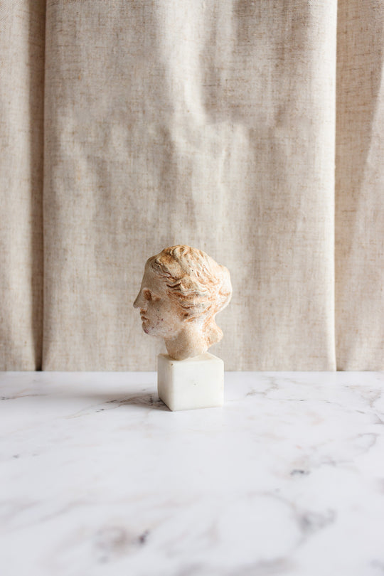 vintage petite Grecian plaster bust