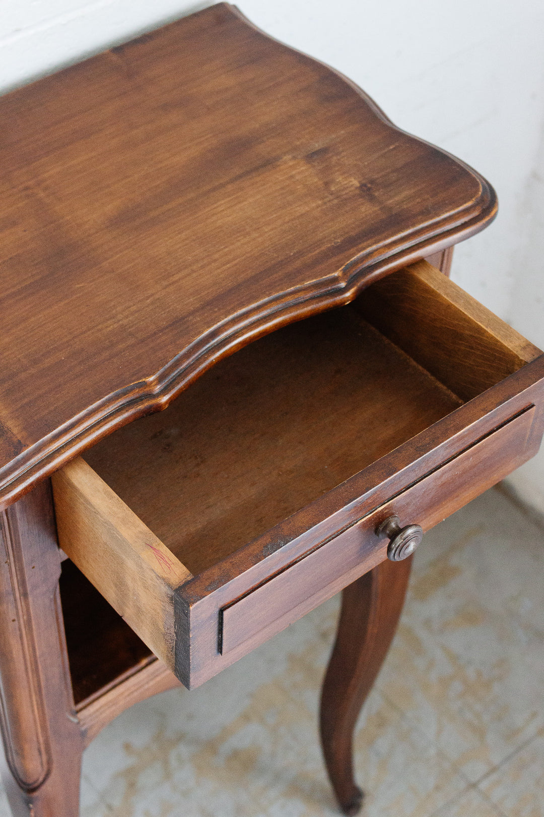 pair of vintage french cabriole leg nightstands