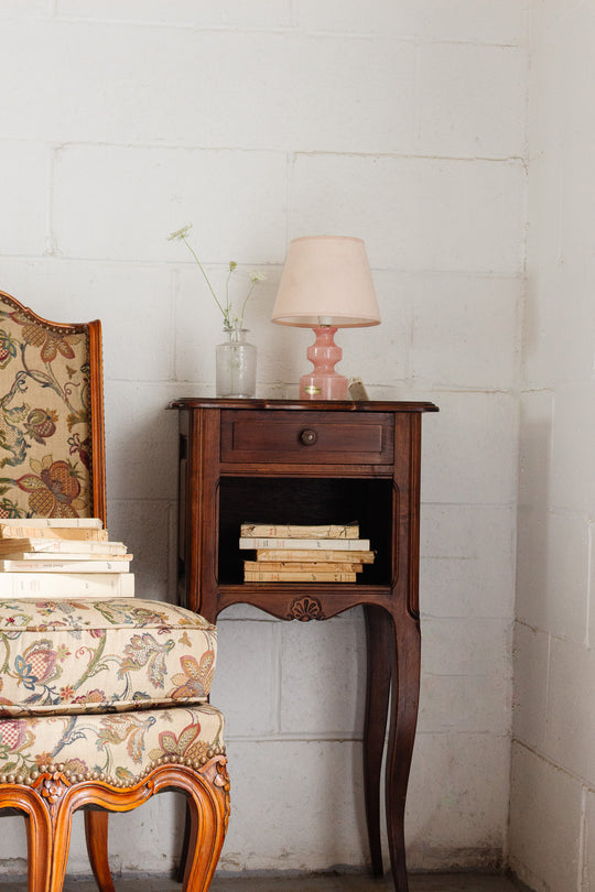 pair of vintage french cabriole leg nightstands
