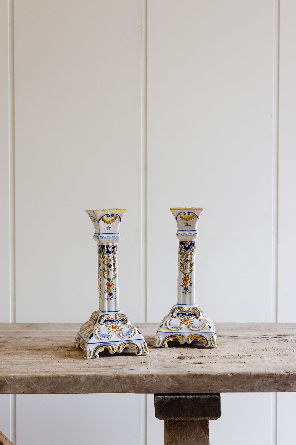 19th century french rouen candlesticks